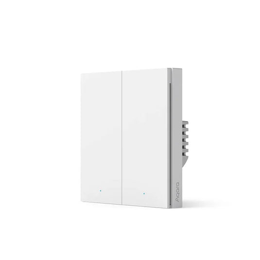 Aqara - H1 EU Smart Wall Switch (Without Neutral Double Rocket) 智能牆壁開關 H1 (單火線 雙鍵版)【香港行貨】