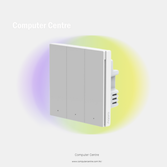 Aqara - H1 EU Smart Wall Switch (Without Neutral Triple Rocket) 智能牆壁開關 H1 (單火線 三鍵版)【香港行貨】