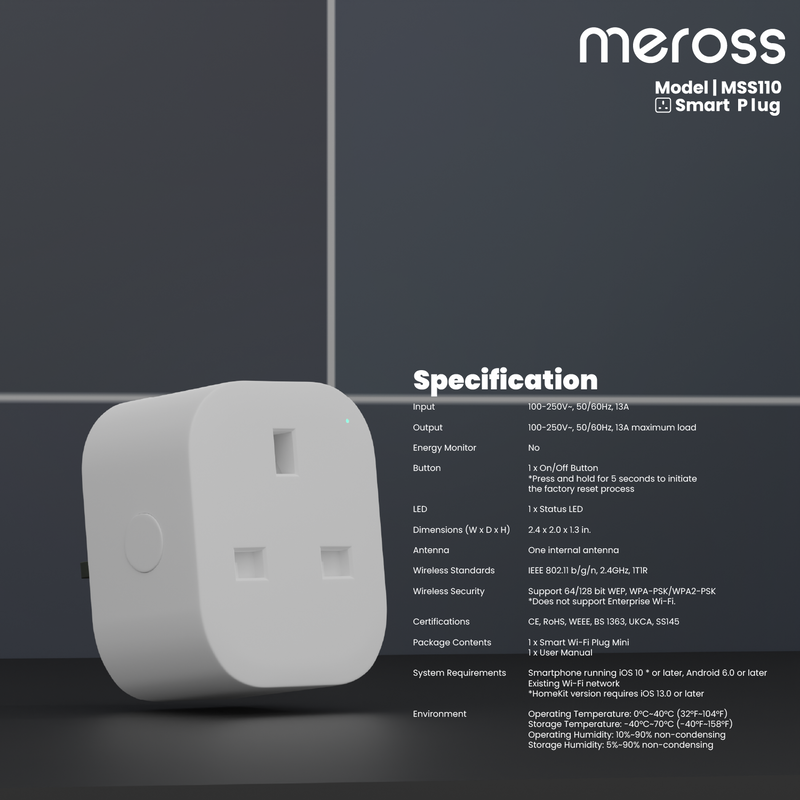 Load image into Gallery viewer, Meross -  MSS110 Apple HomeKit Smart Wi-Fi Plug Mini 單位智能插頭 (2023最新型號)【香港行貨】
