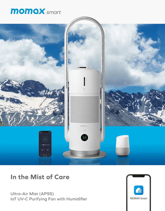 Momax Ultra-Air Mist IoT智能紫外光空氣淨化加濕風扇 AP9S【香港行貨 一年保養】